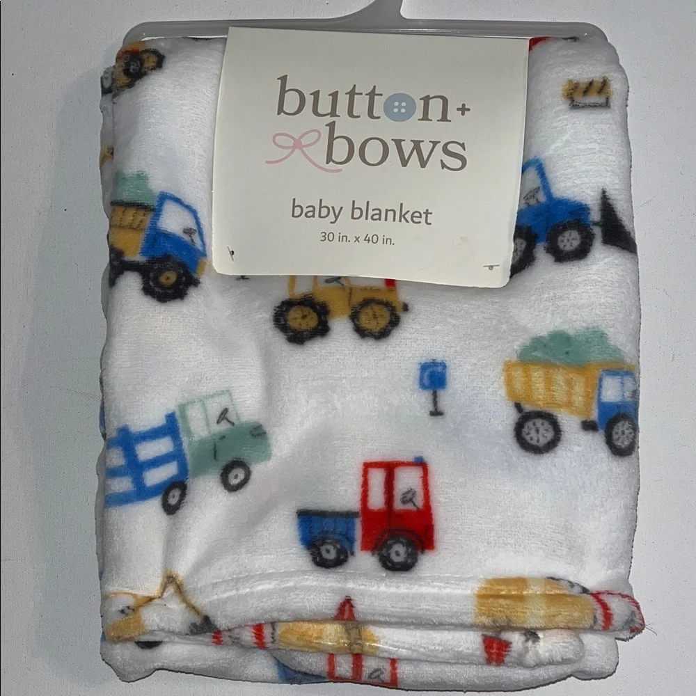 Tractor Dump Truck Plow Cargo Vehicles Baby Boys Throw Blanket NWT